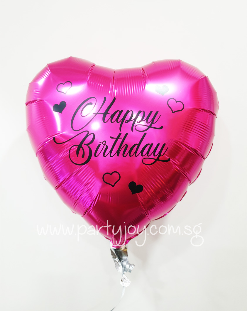 Customize Hearts HBD Foil Balloon Size: 18"